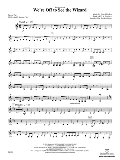 We're Off to See the Wizard, Variations on: (wp) E-flat Tuba T.C.