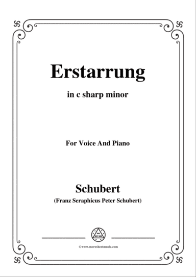 Schubert-Erstarrung,from 'Winterreise',Op.89(D.911) No.4,in c sharp minor,for Voice&Piano