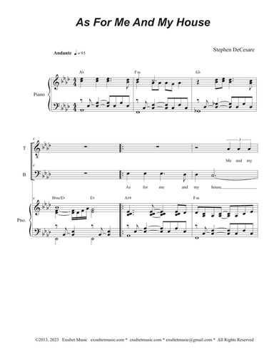 As For Me And My House (2-part choir - (TB)