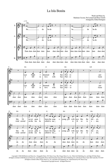 La Isla Bonita (arr. Gitika Partington)
