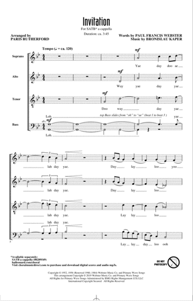 Invitation (arr. Paris Rutherford)