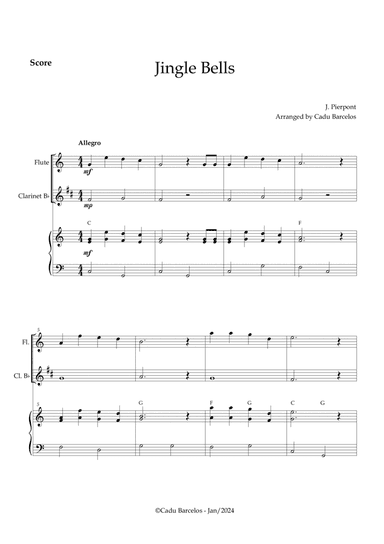 Jingle bells (Flute and Clarinet) Chords