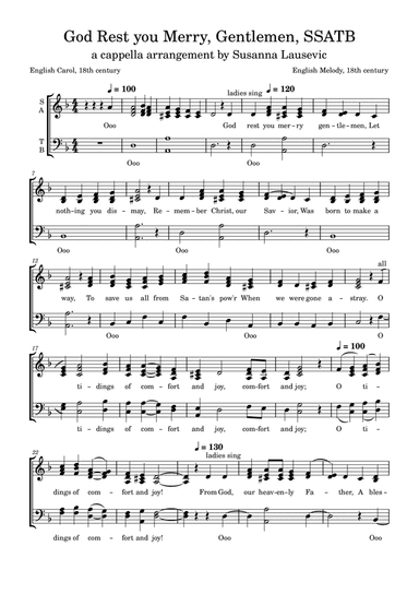 God Rest you Merry, Gentlemen, SSATB