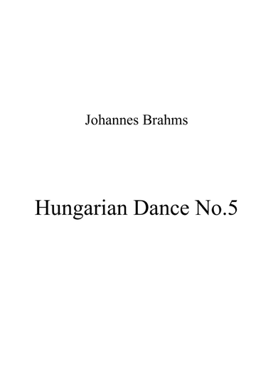 Hungarian Dance No 5
