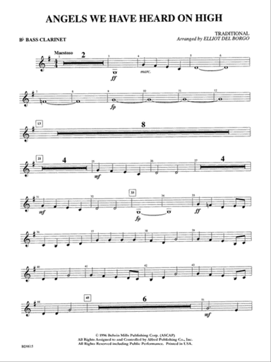 Angels We Have Heard on High: B-flat Bass Clarinet