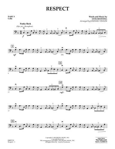 Respect (arr. Johnnie Vinson) - Pt.5 - Cello