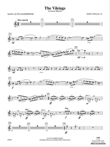 The Vikings: 2nd E-flat Alto Saxophone