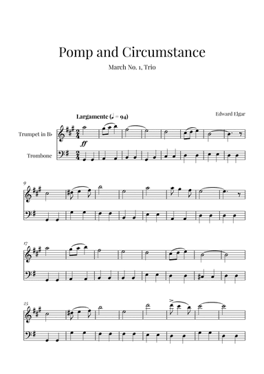 Edward Elgar - Pomp and Circumstance (for Trumpet and Trombone)
