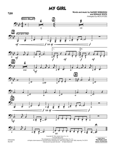 My Girl (arr. Rick Stitzel) - Tuba