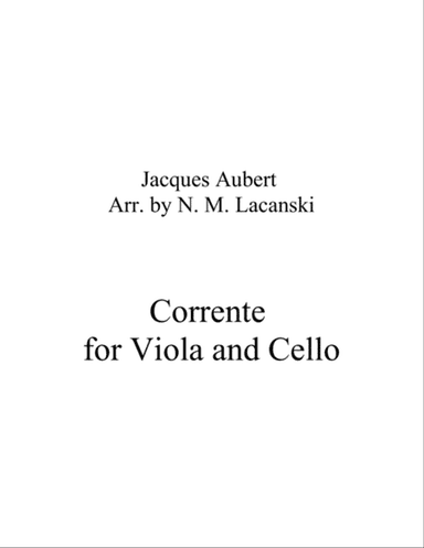 Corrente Op. 1 #1 for Viola and Cello