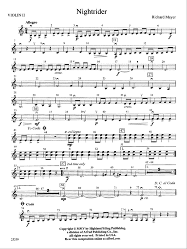 Nightrider: 2nd Violin