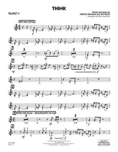 Think (arr. Paul Murtha) - Trumpet 4