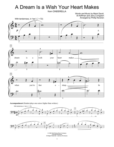 A Dream Is A Wish Your Heart Makes (from Cinderella) (arr. Phillip Keveren)