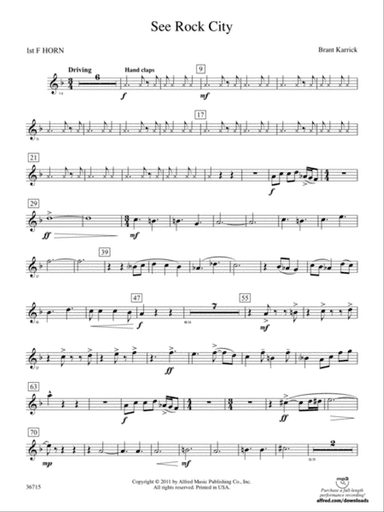 See Rock City: 1st F Horn