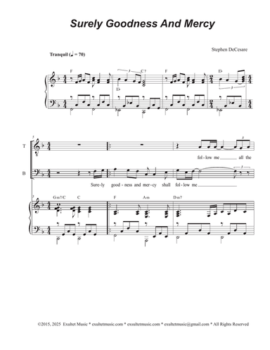 Surely Goodness And Mercy (Duet for Tenor and Bass solo)