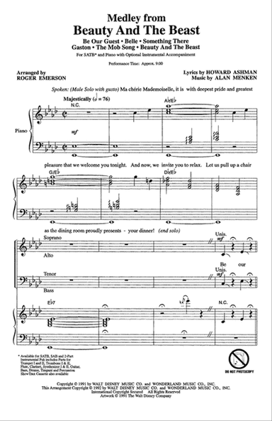 Beauty And The Beast (Medley) (arr. Roger Emerson)