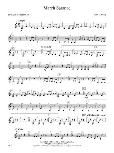 March Saranac: (wp) E-flat Tuba T.C.