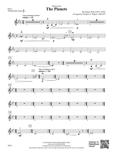 The Planets: Part 3 - Violin I