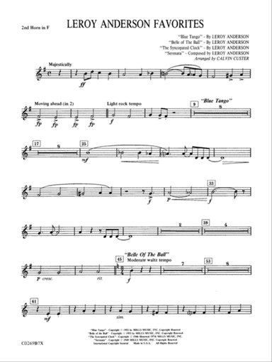 Leroy Anderson Favorites: 2nd F Horn