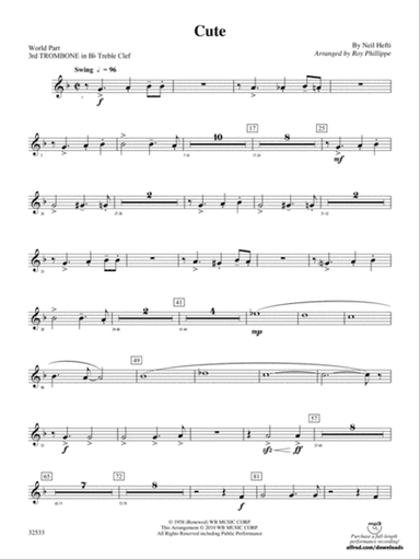 Cute: (wp) 3rd B-flat Trombone T.C.
