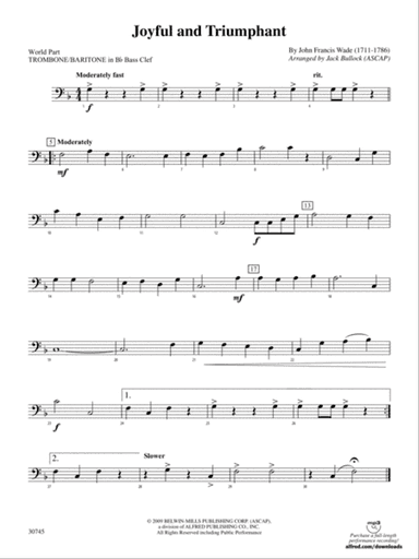 Joyful and Triumphant: (wp) 1st B-flat Trombone B.C.