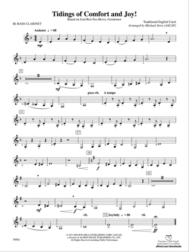 Tidings of Comfort and Joy!: B-flat Bass Clarinet