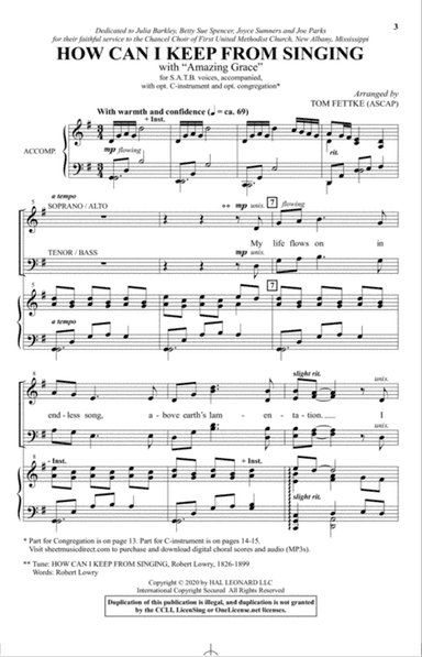 How Can I Keep From Singing (with "Amazing Grace")