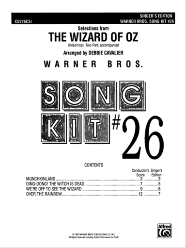 The Wizard of Oz, Selections from: Song Kit #26: Singer's Edition