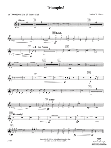 Triumphs!: (wp) 1st B-flat Trombone T.C.