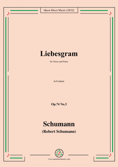 Schumann-Liebesgram,Op.74 No.3,in b minor