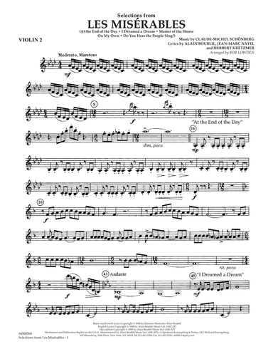 Selections from Les Miserables (arr. Bob Lowden) - Violin 2