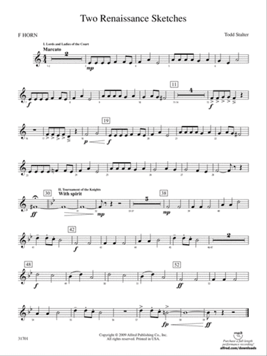 Two Renaissance Sketches: 1st F Horn