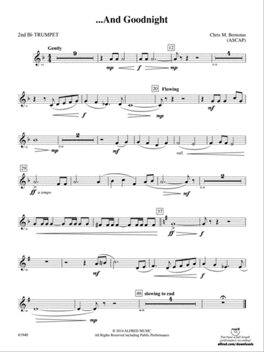 . . . And Goodnight: 2nd B-flat Trumpet