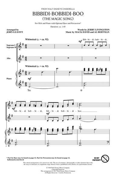 Bibbidi-Bobbidi-Boo (The Magic Song) (from Cinderella) (arr. John Leavitt)