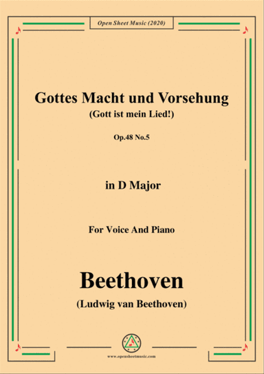 Beethoven-Gottes Macht und Vorsehung,Op.48 No.5,in D Major,for Voice and Piano