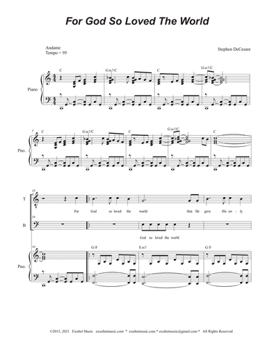 For God So Loved The World (2-part choir - (TB)