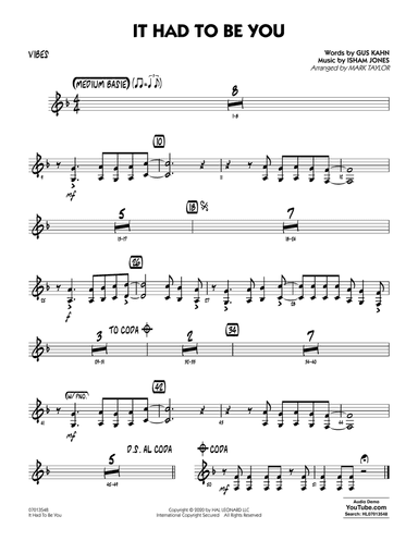 It Had to Be You (arr. Mark Taylor) - Vibes