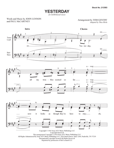 Yesterday (arr. Tom Gentry)