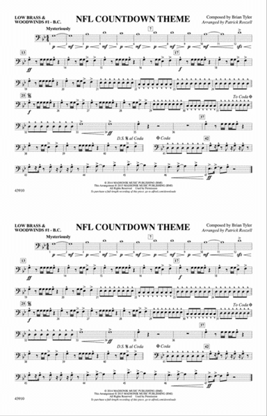 NFL Countdown Theme: Low Brass & Woodwinds #1 - Bass Clef