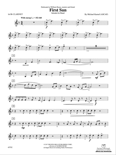 First Sun: 1st B-flat Clarinet