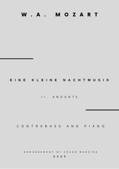 Eine Kleine Nachtmusik (2 mov.) - Contrabass and Piano (Full Score and Parts)