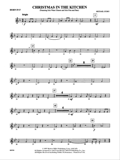 Christmas in the Kitchen: 1st F Horn