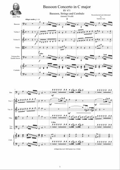 Vivaldi - Bassoon Concerto in C major RV471 for Bassoon, Strings and Cembalo
