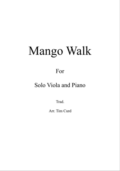 Mango Walk for Solo Viola and Piano