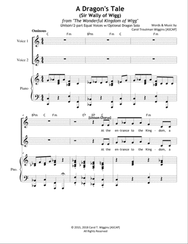 A Dragon's Tale (Sir Wally of Wigg) (Unison/2-Part)