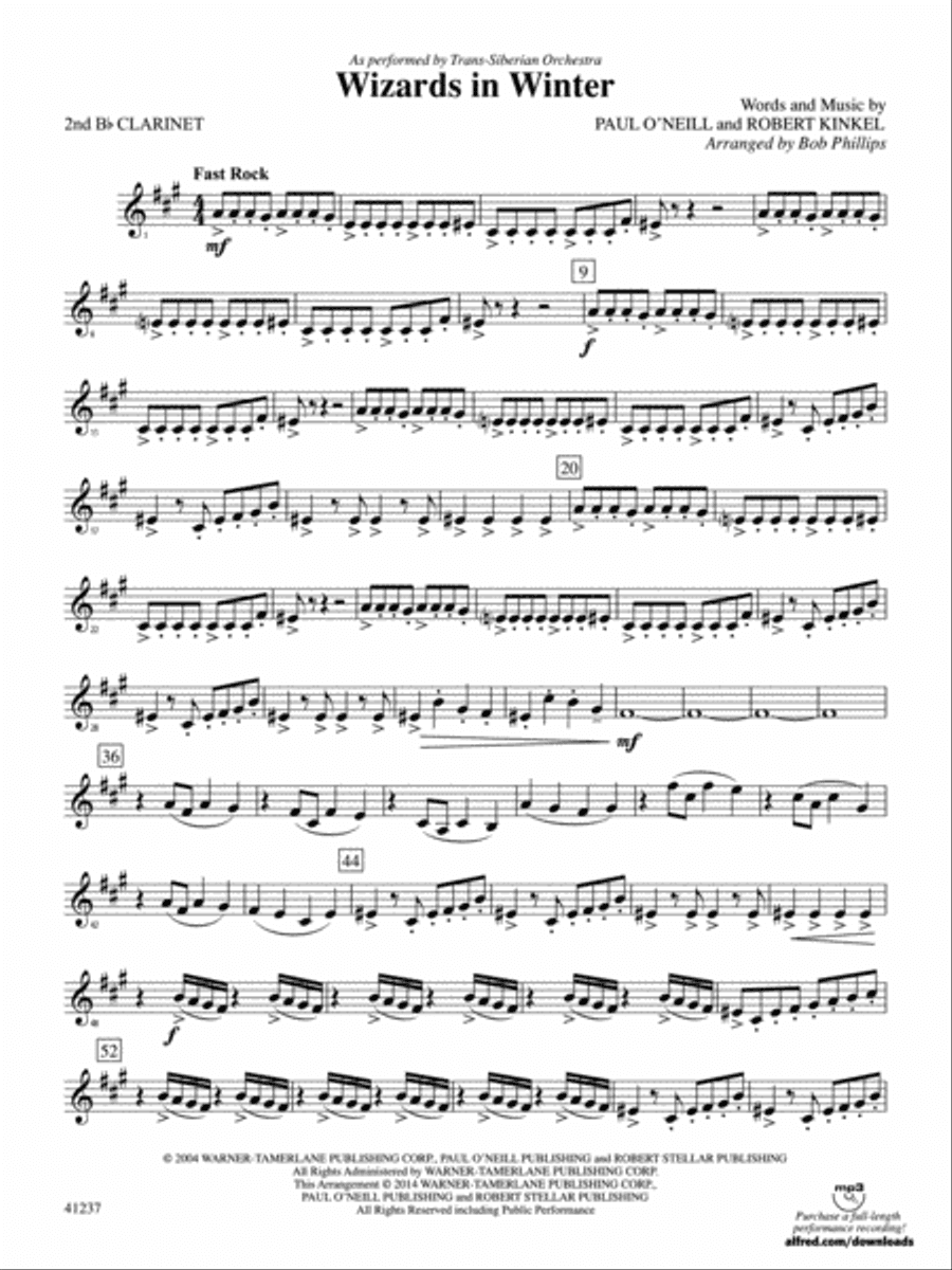 Wizards in Winter: 2nd B-flat Clarinet