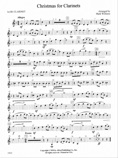 Christmas for Clarinets: 1st B-flat Clarinet