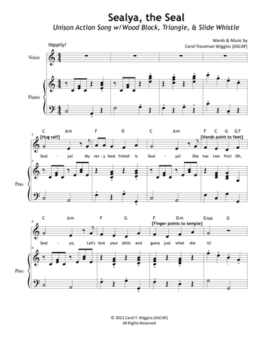 Sealya, the Seal (Unison Action Song w/Wood Block, Triangle, & Slide Whistle)