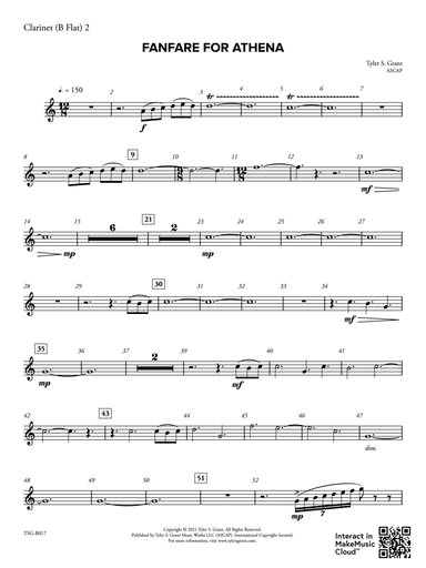 Fanfare for Athena: 2nd B-flat Clarinet