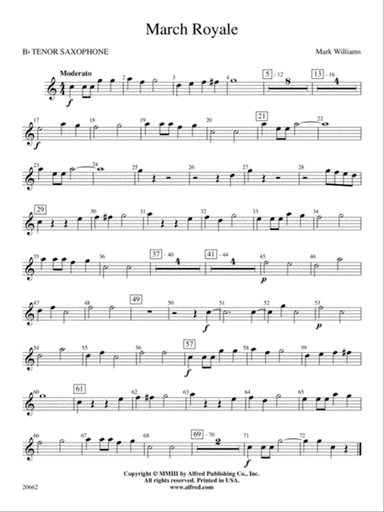 March Royale: B-flat Tenor Saxophone